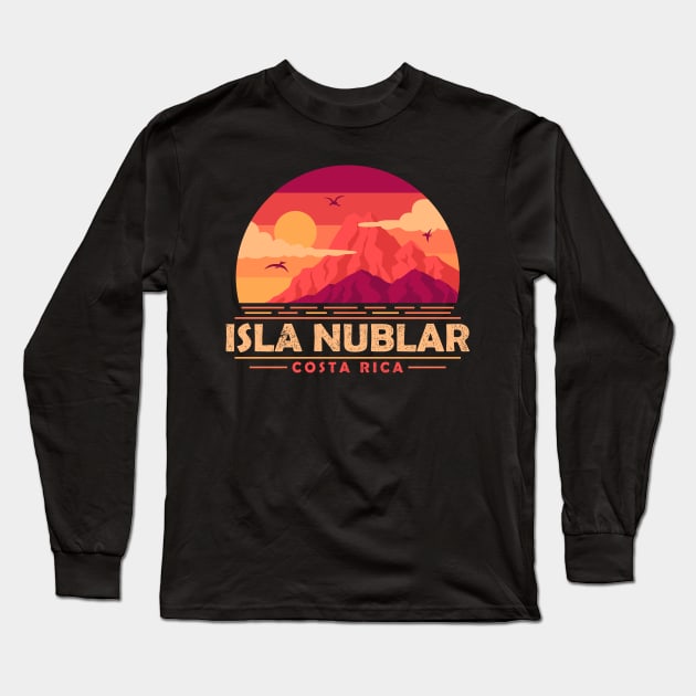 Visit Isla Nublar - The best place for dinosaur lovers Long Sleeve T-Shirt by Sachpica